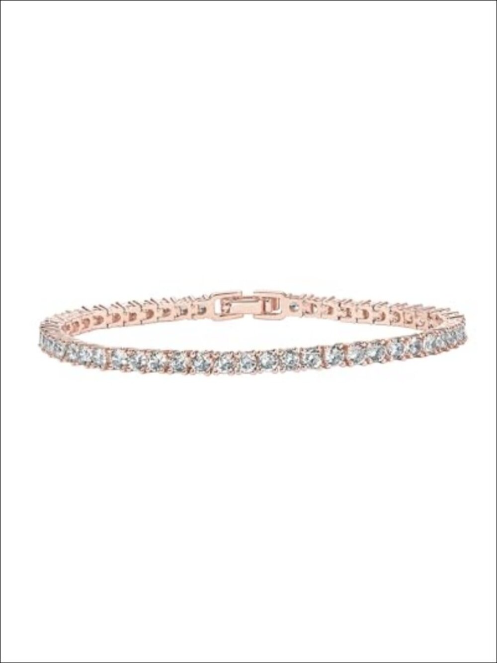14K Gold Plated 3mm Cubic Zirconia Tennis Bracelet for Women